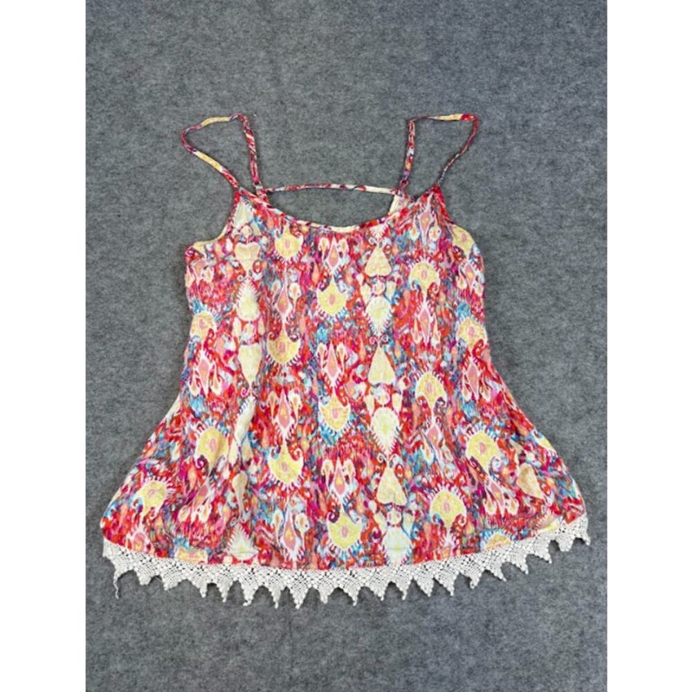 Mossimo Camisole Cami Top Womens XS Multicolor Spaghetti Strap Crochet Knit Boho